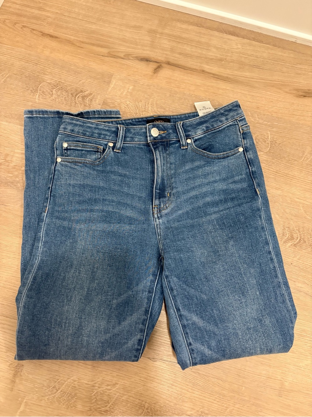 Quince Bella Stretch Straight Jeans in Blue Waist 28 - Picture 2 of 6